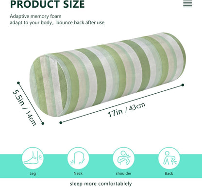 Yoga Bolster Pillow Round Neck Roll Pillow Bed Round Pillow for Baby Cylinder Decorative Pillow Bolster Pillow Covers with Zipper Gold Stripe