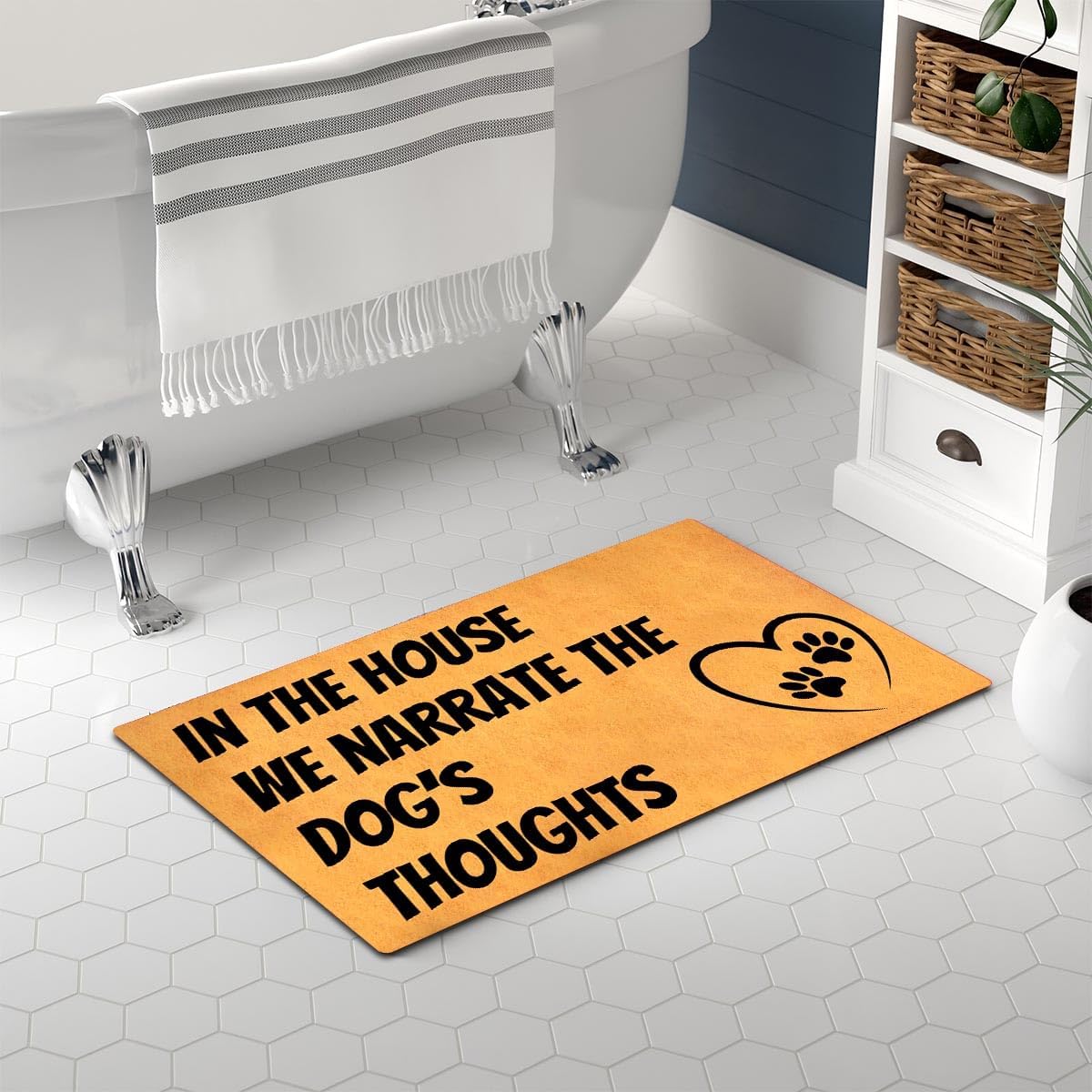MELODADDY Funny Welcome Doormat Front Door Decor Rugs with Rubber Back 30"(L) x 18"(W) Personalized Matt Outside Entrance (Leave Your Worries At the Door Yoga Meditation Namaste)