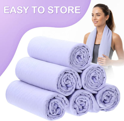 Soulchen 6 Pack Hot Yoga Towel Bulk with Grip Dot Non Slip 72" x 24" Microfiber Yoga Mat Soft Sweat Absorbent Pilates Blanket Mat Towel for Exercise Fitness Accessories Workout Gym(Gray)
