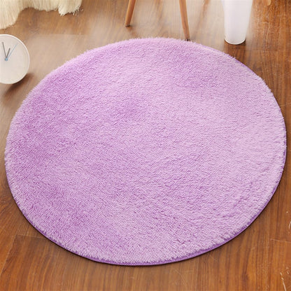 Plush Round Rug Soft Indoor Modern Area Rugs Yoga Mat for Children Bedroom Home Decor Nursery Grey 2 Feet