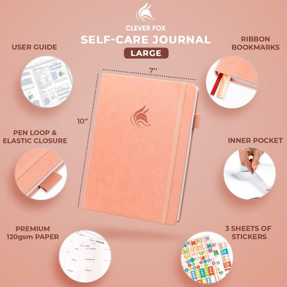 Clever Fox Self-Care Journal – Daily Reflection Notebook – Mental Health & Personal Development Planner, Meditation & Mood Log, A5 (Turquoise)