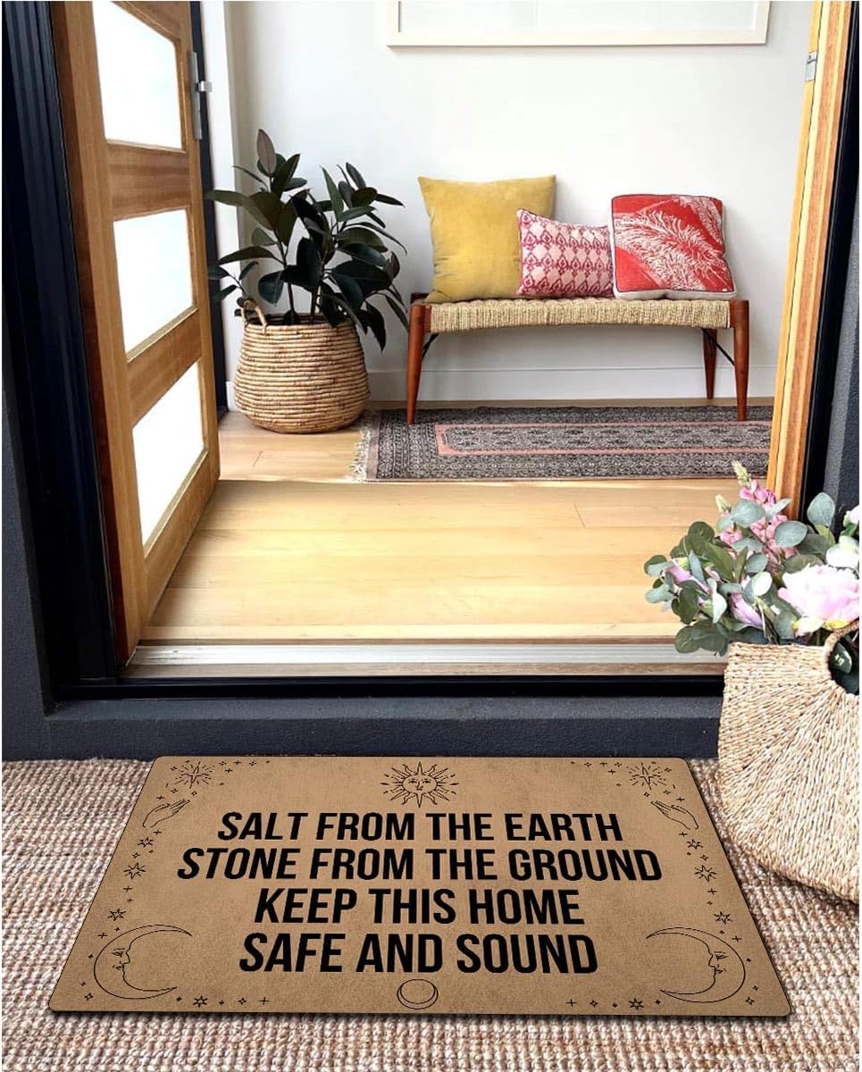 MELODADDY Funny Welcome Doormat Front Door Decor Rugs with Rubber Back 30"(L) x 18"(W) Personalized Matt Outside Entrance (Leave Your Worries At the Door Yoga Meditation Namaste)