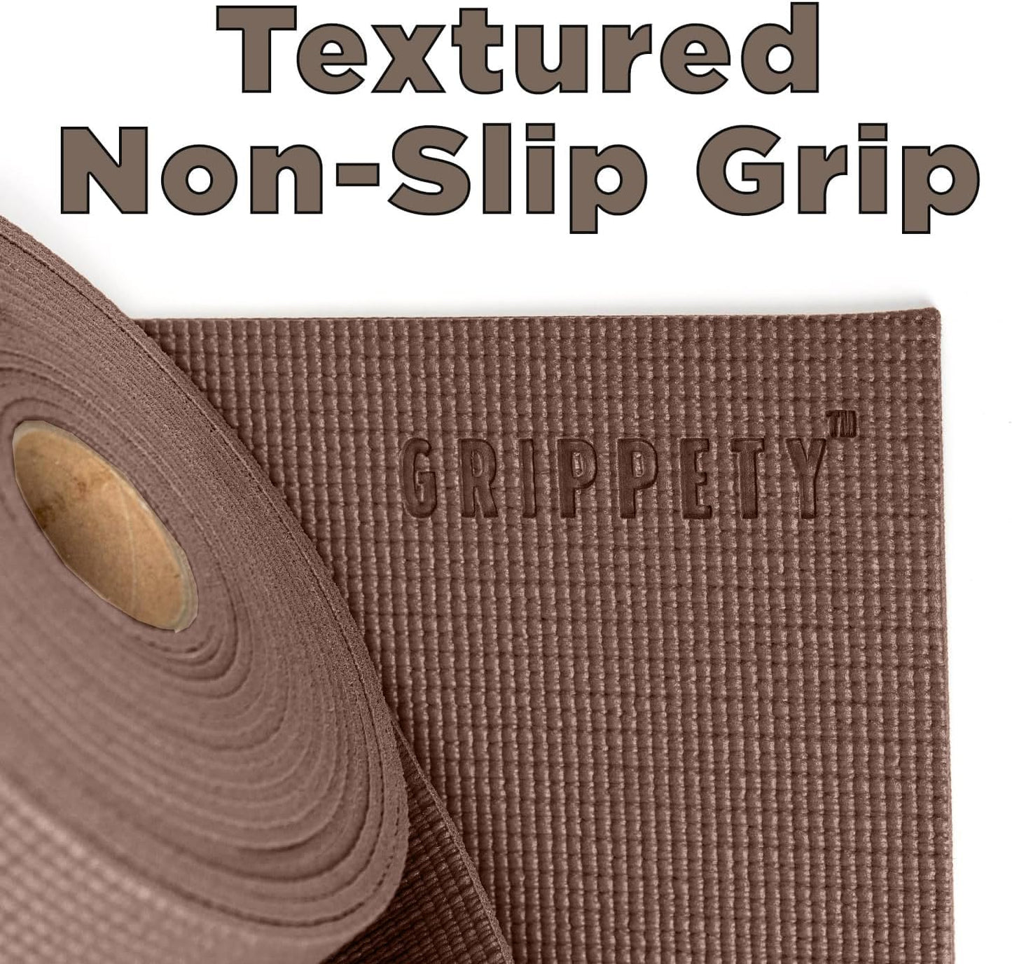 Slip-Resistant Floor Mat Roll & Yoga Mat – 25ft x 24" x 5mm – Cut-to-Fit Hallway Runner, Kitchen Mat, Drawer Liner, Shelf Liner, Bench Mat, Washable Pet Crate Pad, Cabinet Liner – Mocha