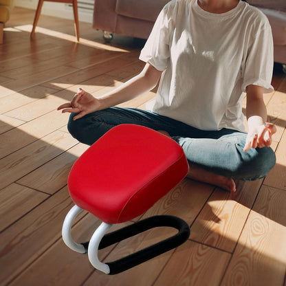 Meditation Bench,Kneeling Stool Thick Cushion Prayer Seiza Chair Adjustable Height for Praying Yoga Zen Practice Mindfulness, Deep Red