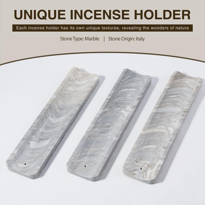 Koville Marble Incense Holder, Incense Holder for Sticks, Incense Sticks Holder Ash Catcher for Meditation Yoga SPA, Natural Stone Incense Burner, Home Table Decor (Green)