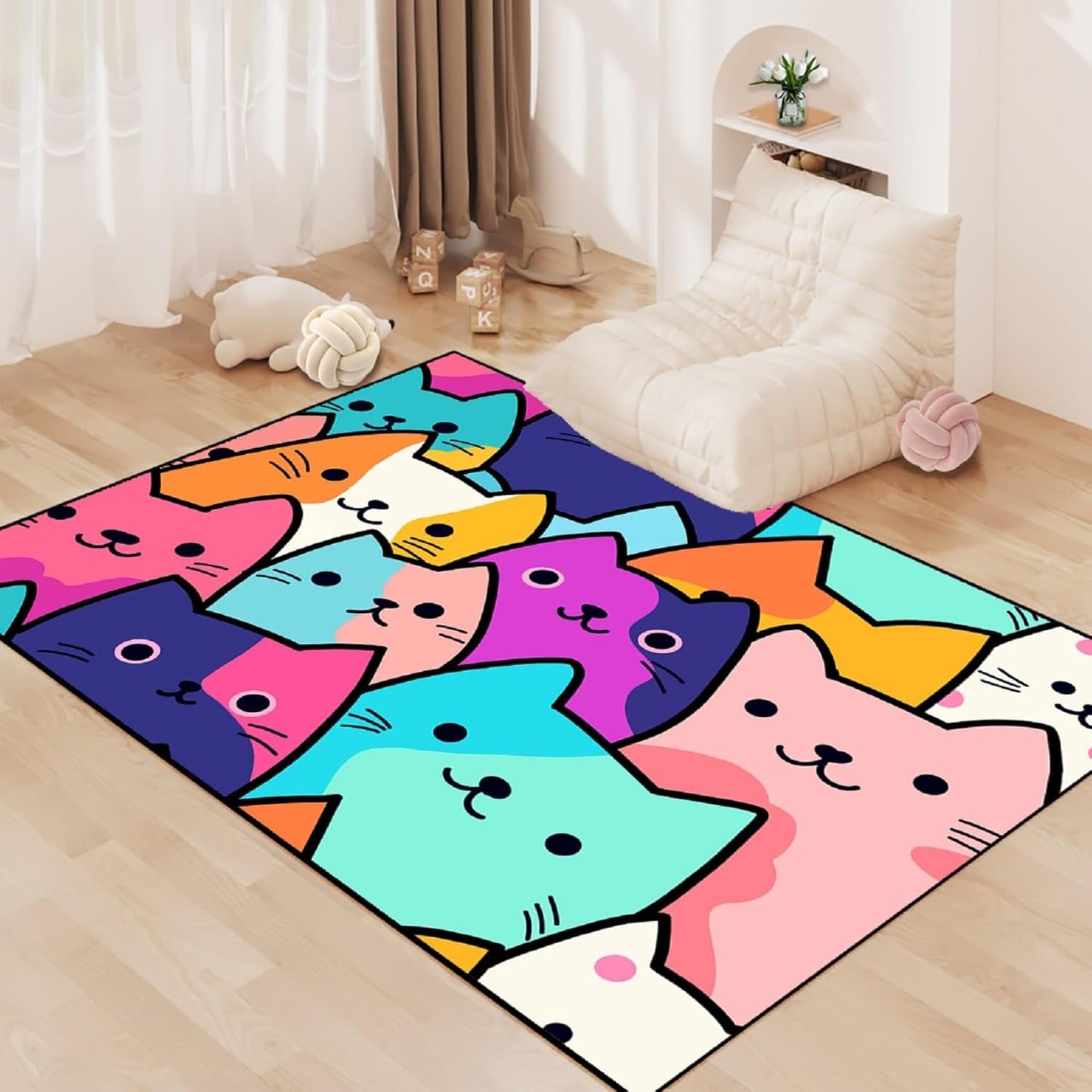 Black Girl Area Rug for Bedroom African American Rugs for Room Princess Carpet Kids Rugs for Bedroom African Girls Carpet for Living Room Teen Girls Yoga Mats, Pink, 4'×5'