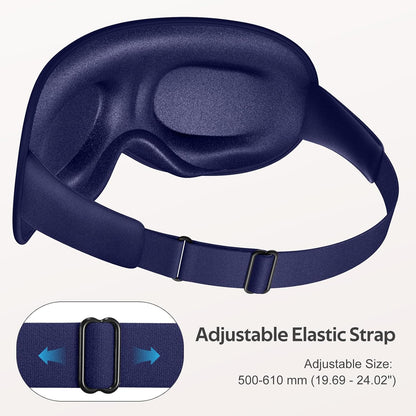 Sleep Mask for Men Women - 100% Blackout Eye Masks for Sleep - 3D Soft Sleeping Mask for Side Sleepers - Zero Pressure Lash Extensions Eye Cover Shade for Airplane Travel Essentials, Black