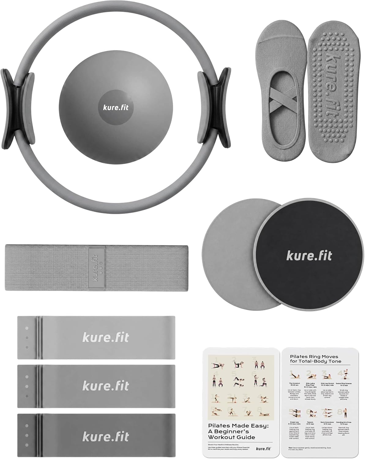 Pilates Kit for Women – Home Pilates Equipment Set with Ring, Ball & Resistance Bands | Pilates Starter Kit with Accessories in Gift Box