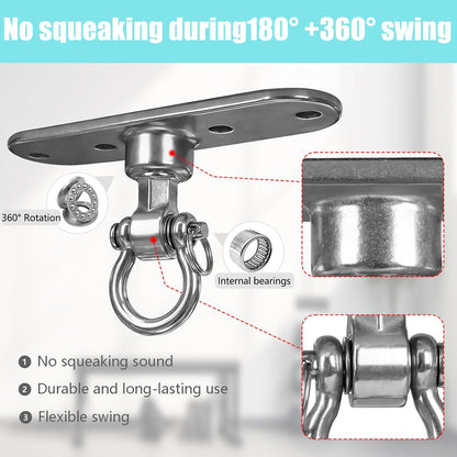 Heavy Bag Hanger,Stainless Wall Ceiling Mount Hook 180°/360° Rotation Wood Beam Holder Body Weight Strength Training Systems, Aerial Yoga Swing & Hammock