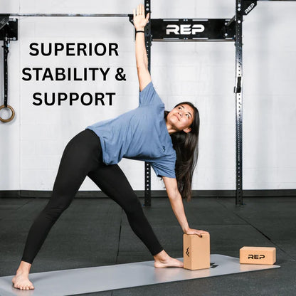 REP Fitness Cork Yoga Block, Eco-Friendly & Non-Slip Yoga Brick | Firm Support for Balance, Poses & Stretching | Durable Cork Block for Home Gym, Pilates, Meditation, Workouts & Physical Therapy