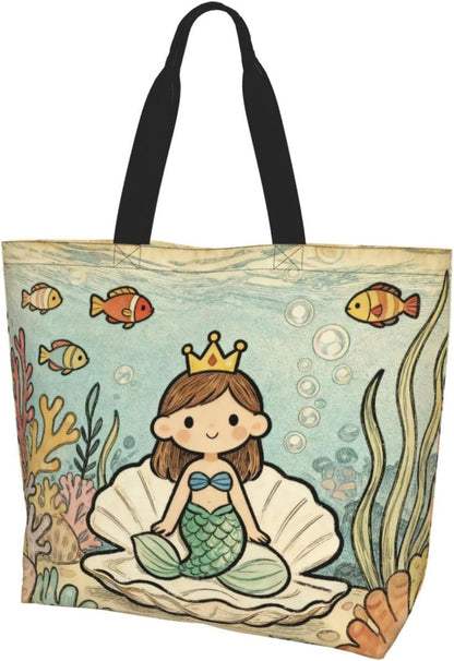 Tote Shoulder Bag Large Durable Reusable Eco-friendly Handbag Lightweight Stylish for Daily Use-19.7x15.7x5.9 Inch - Colors B