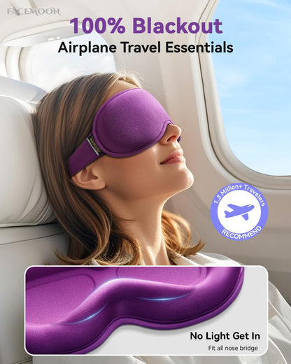 Weighted Eye Mask for Sleeping - 3D Blackout Sleep Mask for Women Men, Zero Eye Pressure, Lash-Friendly, Adjustable Strap, Airplane Travel Essentials for Long Flight & Road Trip, Meditation Mask(Gray)