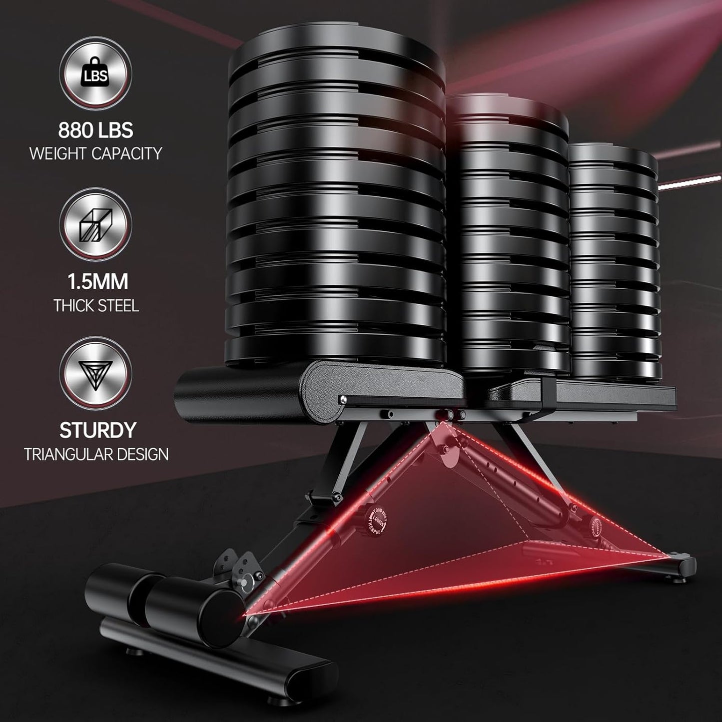 PASYOU Adjustable Weight Bench for Home Gym, Foldable Workout Benches with 660LBS, Exercise Bench for Incline Decline Flat Bench Press, Foldable Strength Bench for Daily Training