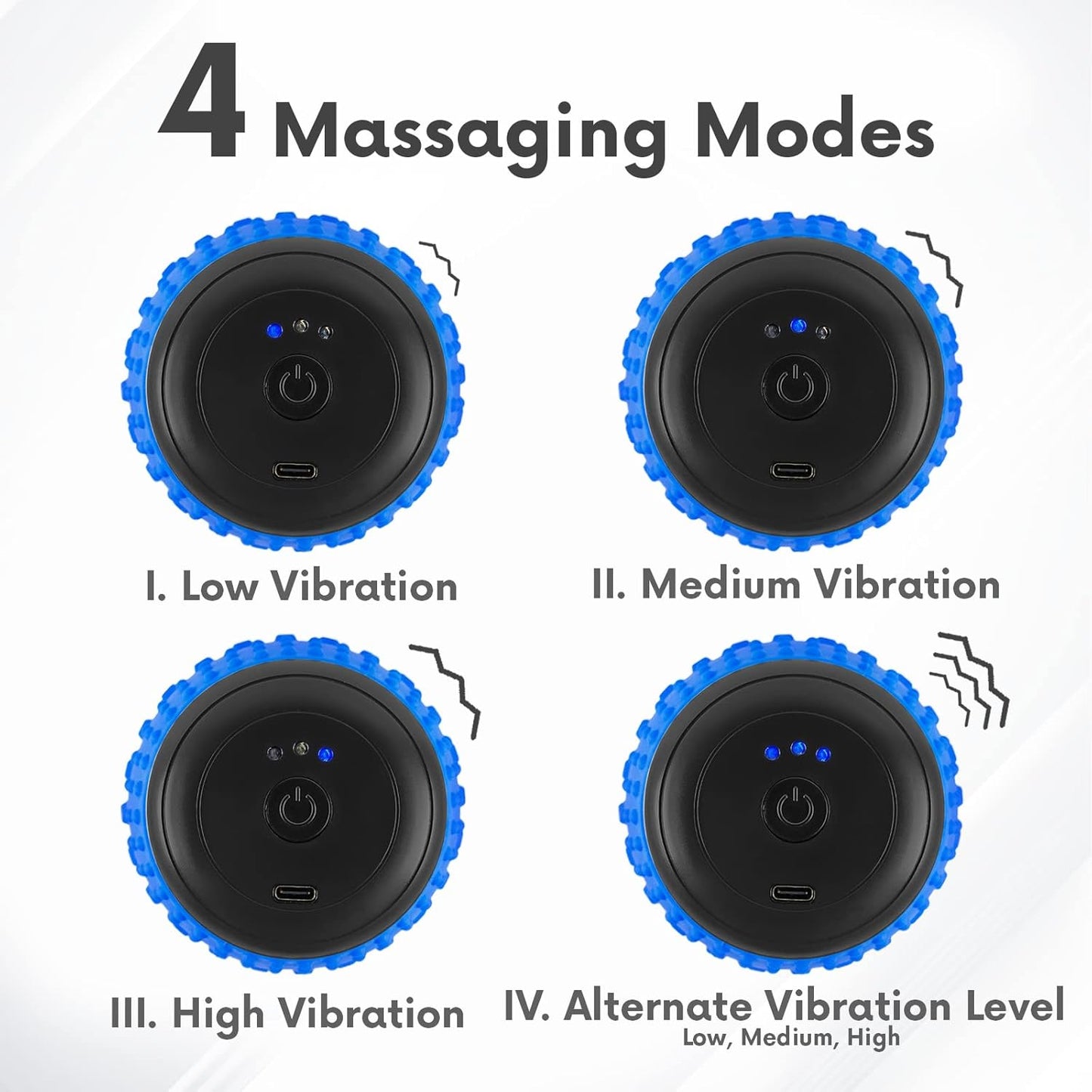 ZeenKind Vibrating Peanut Massage Ball for Plantar Fasciitis, Muscle Pain Relief with 4 Speed, Deep Tissue Therapy for Myofascial Release & Muscle Recovery, Neck Back Foot Roller Massager