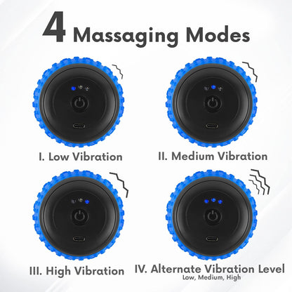 ZeenKind Vibrating Peanut Massage Ball for Plantar Fasciitis, Muscle Pain Relief with 4 Speed, Deep Tissue Therapy for Myofascial Release & Muscle Recovery, Neck Back Foot Roller Massager