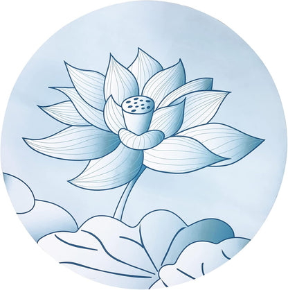 Round Meditation Yoga Mat - Large Lotus Non Slip Natural Rubber Mat for Home, Outdoor Exercise, Meditation, Stretching and Yoga (4Ft)