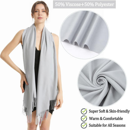 Pashmina Scarf and Shawl - Soft Women Pashminas Wrap for Wedding Evening Party dresses