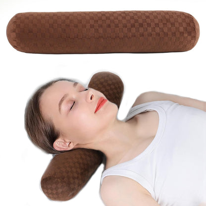 Health Cervical Neck Roll, Comfortable and Highly Resilient Bolster Pillows, Round Neck Pillows Support for Sleeping | Large Size Bolster Pillow for Bed, Legs, Back and Yoga (Purple 81)