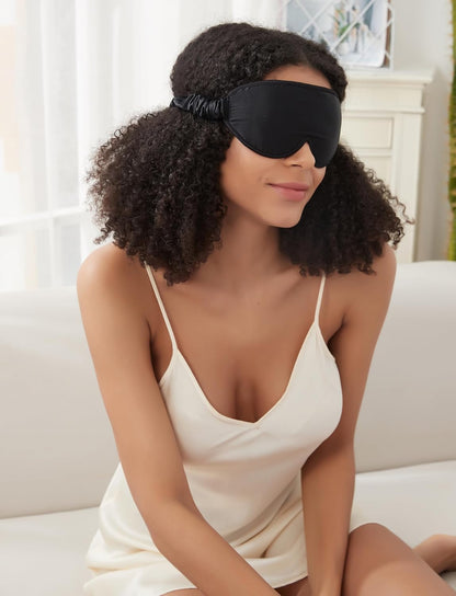 Alaska Bear Sleep Mask Silk Eye Cover with Shaped Padding for Pressure-Free Sleeping, Foam Insert, Upgrade Contour Over Conventional Flat Satin Eye Masks, Machine Washable