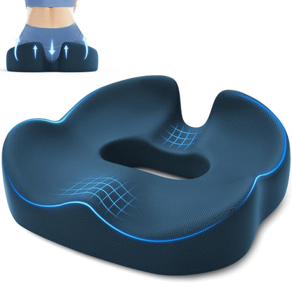 SweetSlubr Large Donut Pillow Seat Cushion for Hemorrhoid Discomfort&Tailbone Pressure, Office Chair Cushion for Long Sitting, Ergonomic Coccyx Pillow for Postpartum Pregnancy, Lifting Cushions, Black