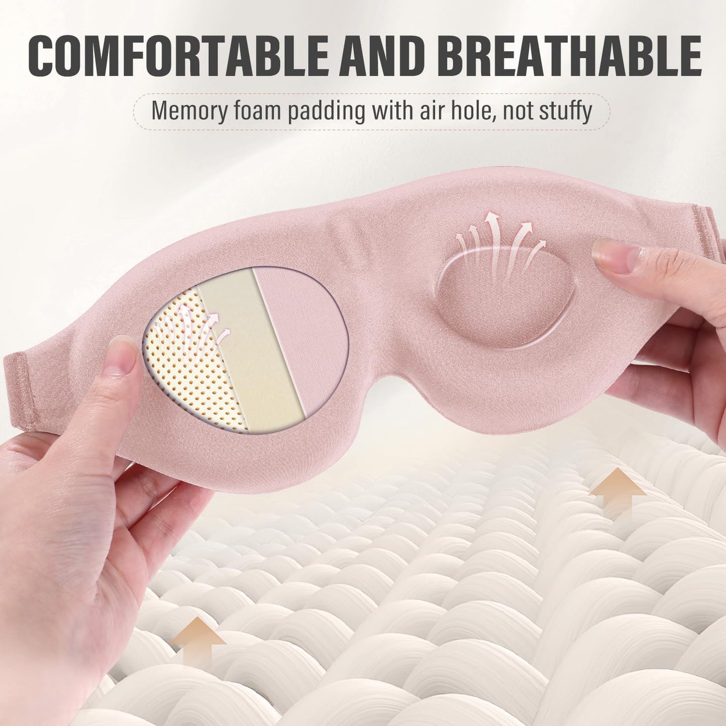 YIVIEW Sleep Mask for Side Sleeper, Complete Light Blocking 3D Sleeping Eye Mask, Soft Breathable Eye Cover for Women Men, Relaxing Zero Pressure Night Blindfold