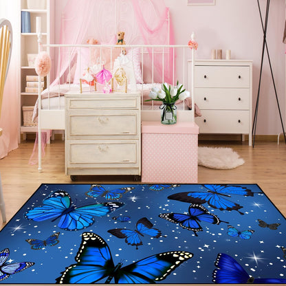 Black Girl Area Rug for Bedroom African Black Girls Floor Rugs for Living Room Playroom Cartoon Art Home Decor Soft Yoga Mats for Women Afro Purple 47" x 31" (2.7 x 3 Feet)