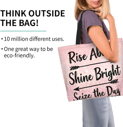 Tote Shoulder Bag Large Durable Reusable Eco-friendly Handbag Lightweight Stylish for Daily Use-19.7x15.7x5.9 Inch - Colors B