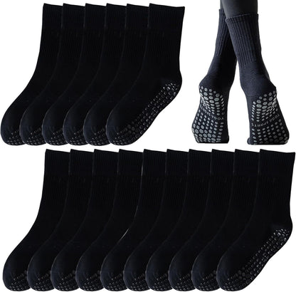 Tergy 8 Pairs Long Yoga Socks with Grip for Women Anti Skid Gripper Socks No Slip Socks for Pilates, Barre, Dance,Yoga