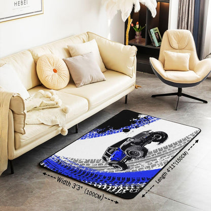 Feelyou Dirt Bike Area Rug 3x5 Kids Extreme Sports Green Honeycomb Living Room Rugs for Bedroom Boys Girls Teens Racing Motocross Rider Decorative Carpet Rug Non-Slip Motorcycle Indoor Floor Mat