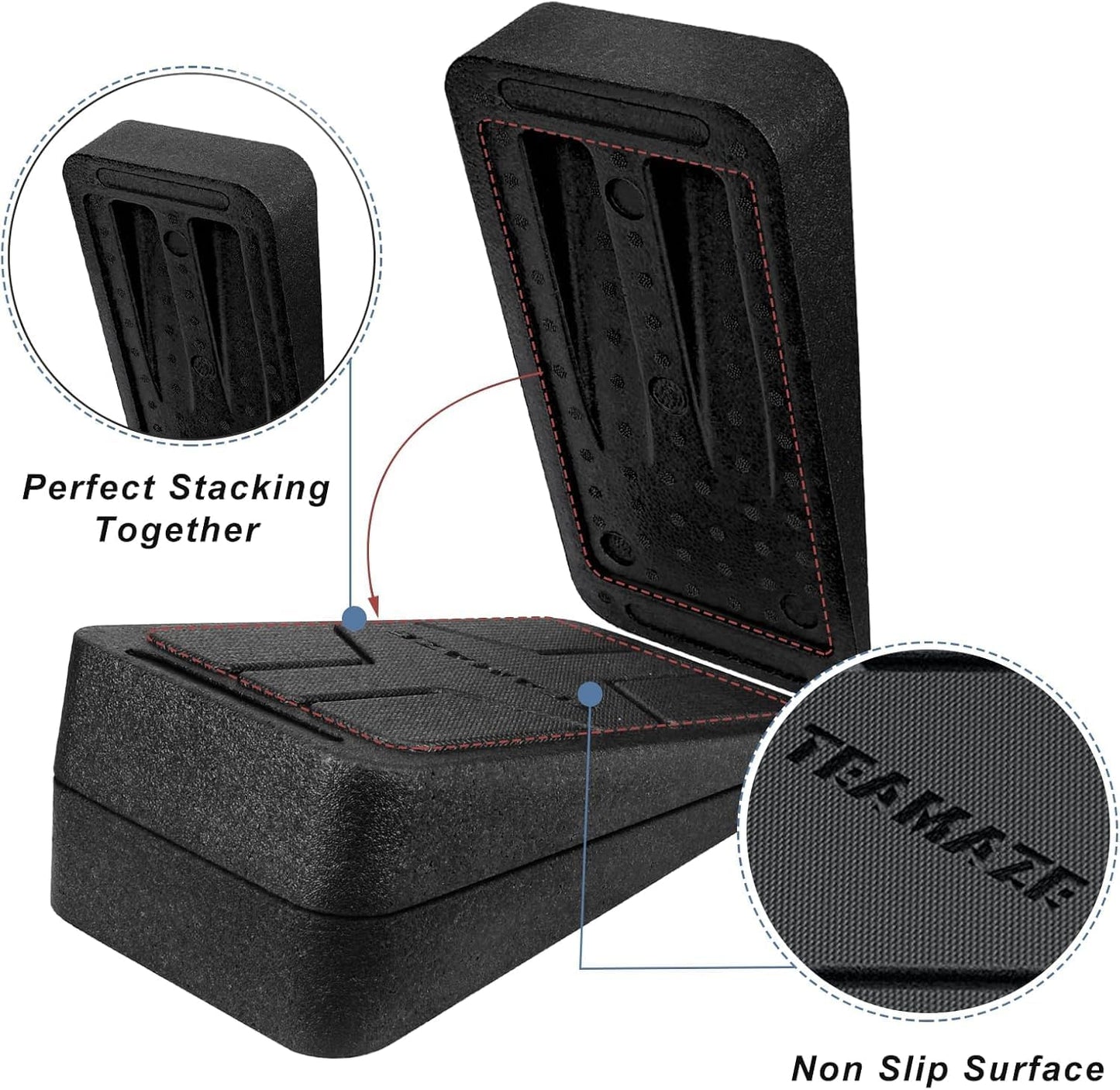 Slant Board for Calf Stretching, 6 Packs Adjustable Angles Non-Slip Rubber Slant Board,Squat Wedge Stretcher Equipment for Physical Therapy Home Exercise,Calf Stretch Wedge Improve Lower Leg