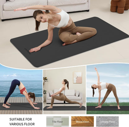 Extra Thick 8mm Yoga Mat, 72"x28" Non Slip Exercise Mat, Reversible 2-Sided Dual Color Premium POE Material, with Carrying Strap for Yoga, Pilates, Home Gym