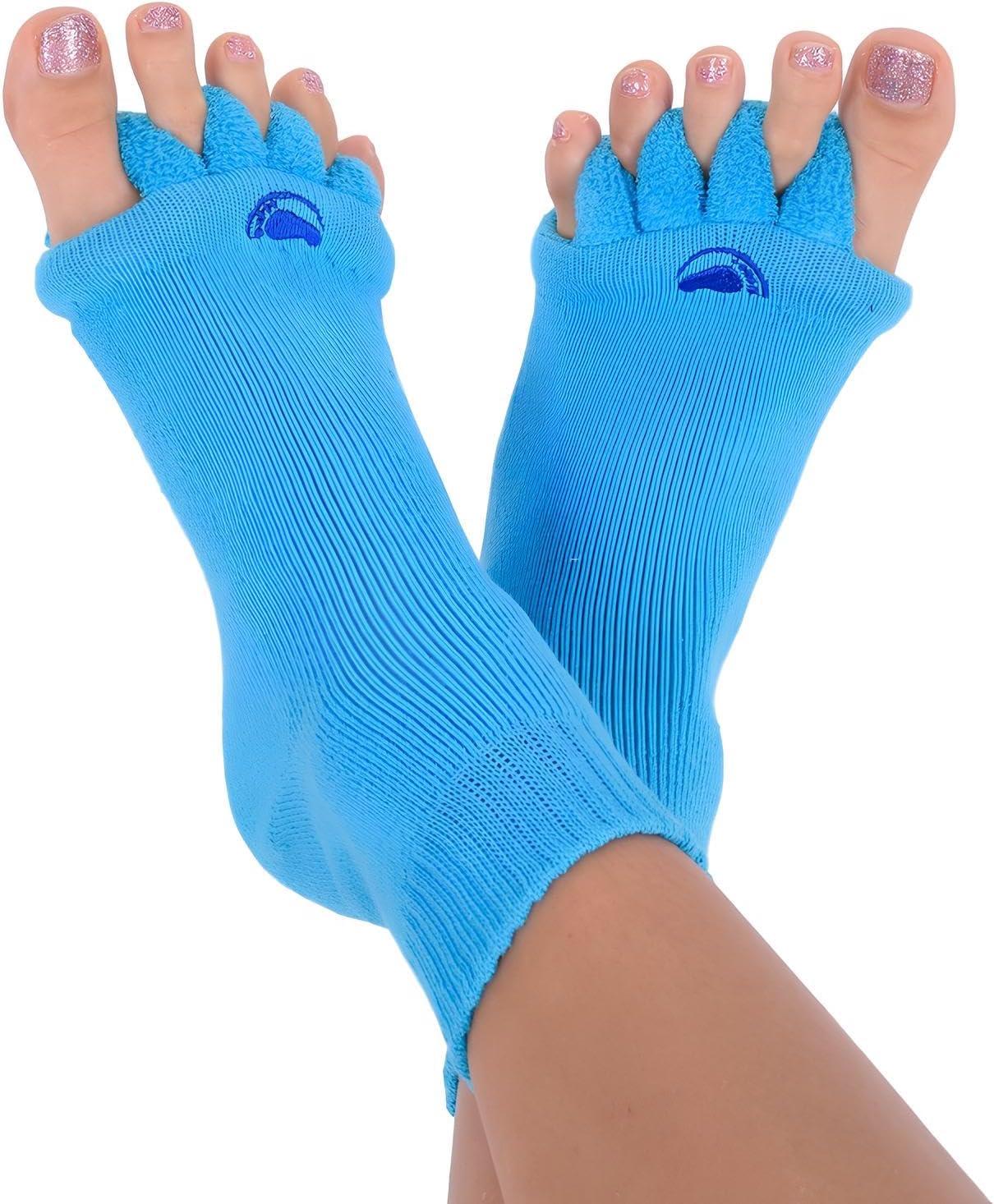 My Happy Feet Foot Alignment Socks with Toe Separators – Holiday Socks for Women & Men - Cozy Christmas Gift Idea