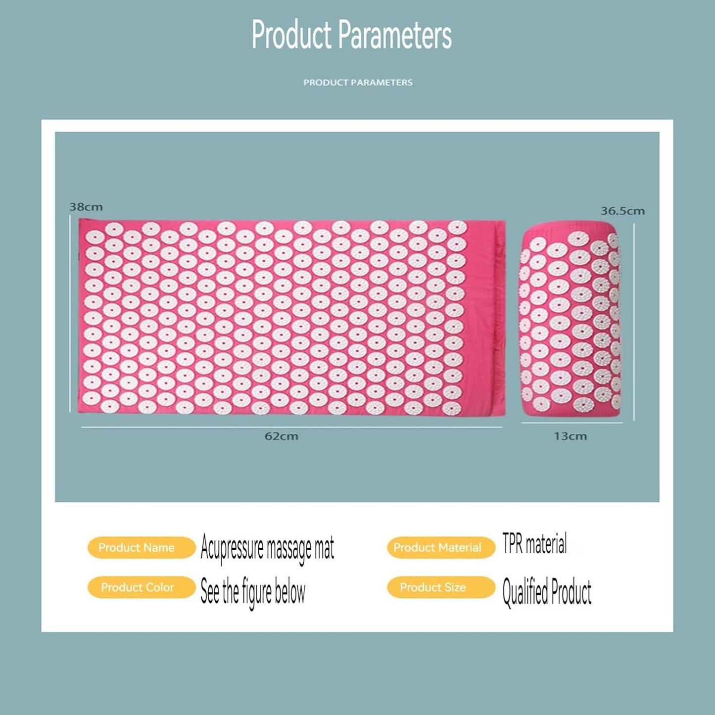 Acupressure Mat Acupressure Set Acupressure Mat with Pillow Acupressure Set Soothing Relaxation and Massage Relief from Back Pain Head and Neck Pain Suitable for Women and Men(Blue)