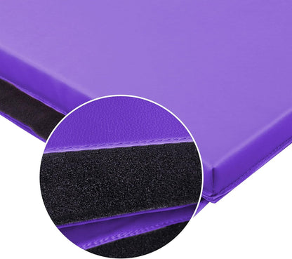 BalanceFrom 6x4 Feet 4-Panel Folding Gymnastics Mat – 2-Inch Thick Pad with Vinyl Surface and Carrying Handles for Tumbling, Yoga, Pilates, Home Workouts, and Martial Arts