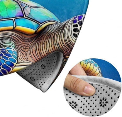 Soft Round Yoga Carpet, Office Chair Decor Round Mat for Carpet and Hardwood Floors Purple Butterfly