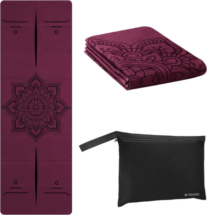 Navaris Foldable Yoga Mat for Travel - 1/16" (1.5mm) Thick Exercise Mat for Pilates, Workout, Gym, Fitness - Non-Slip Folding Portable Mat