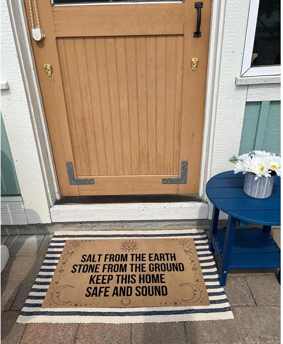 MELODADDY Funny Welcome Doormat Front Door Decor Rugs with Rubber Back 30"(L) x 18"(W) Personalized Matt Outside Entrance (Leave Your Worries At the Door Yoga Meditation Namaste)