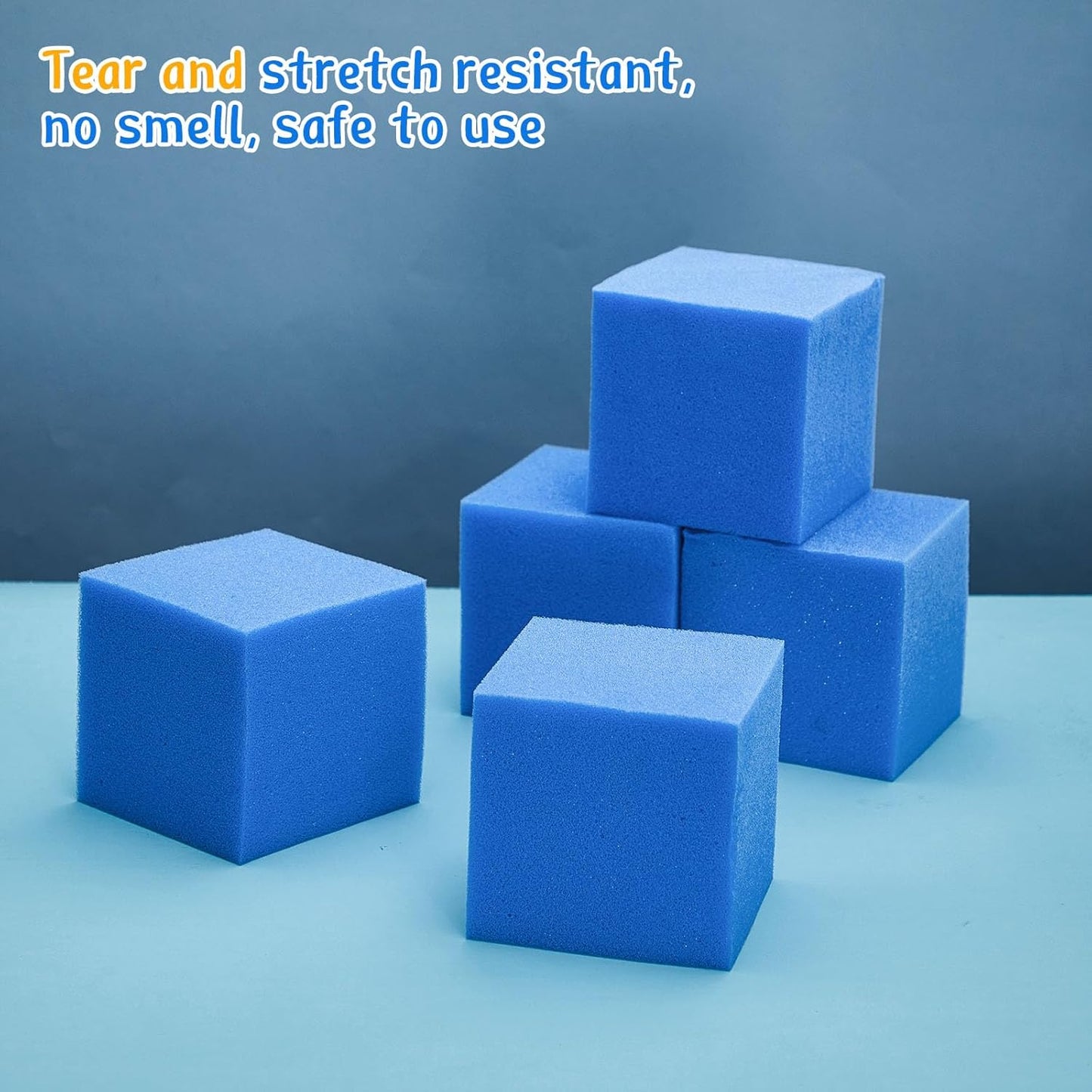 Treela Foam Pit Blocks, Foam Gym Cubes, 4 x 4 x 4 in Protective Trampoline Padding for Gymnastics, Parkour Courses, Trampoline Arenas, BMX