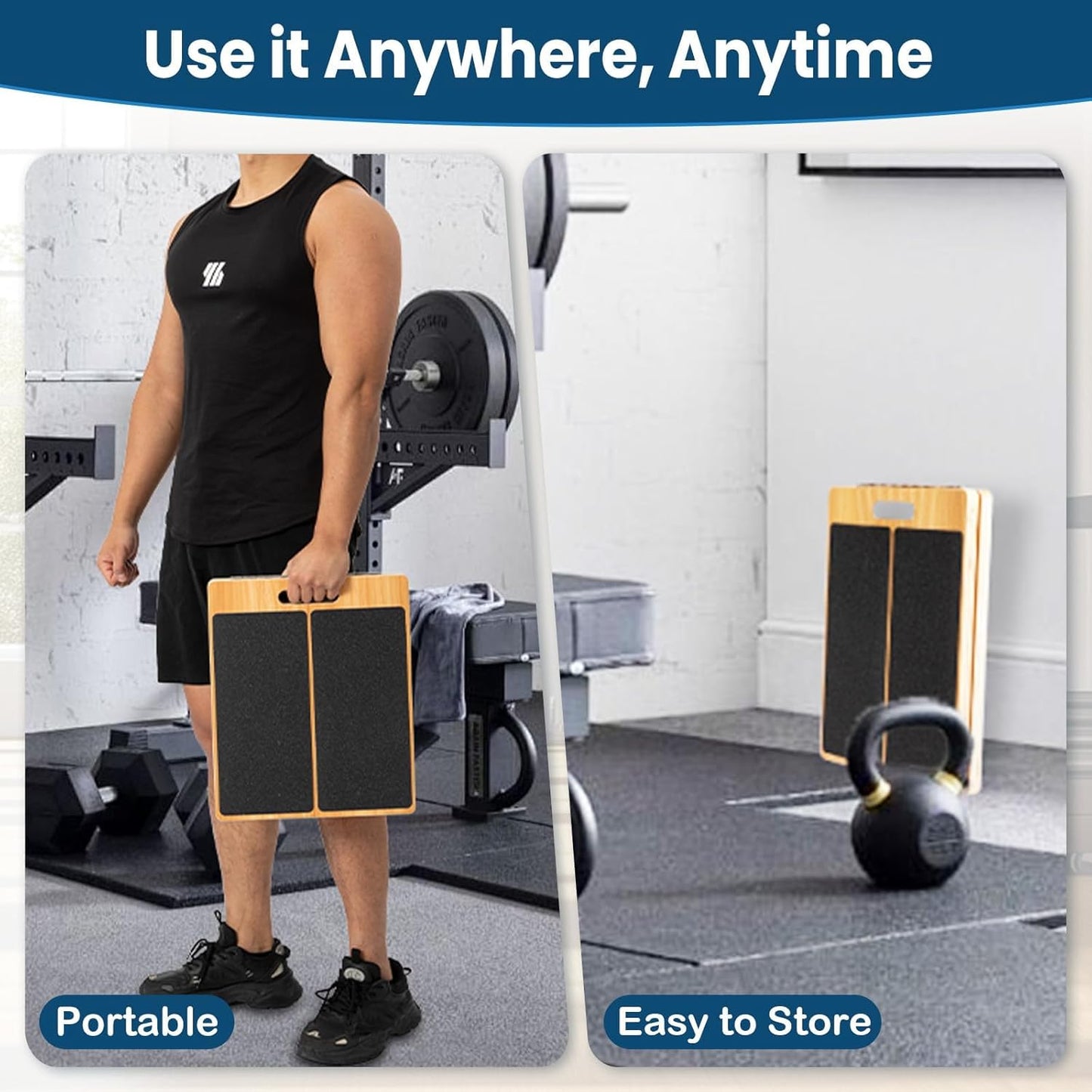 StrongTek 13” Wide Portable Wooden Slant Board, 5-Level Incline (15°-35°), Lower Grip Handle, Beginner & Rehab Friendly, Non-Slip Surface for Calf Stretching, Squats, Physical Therapy