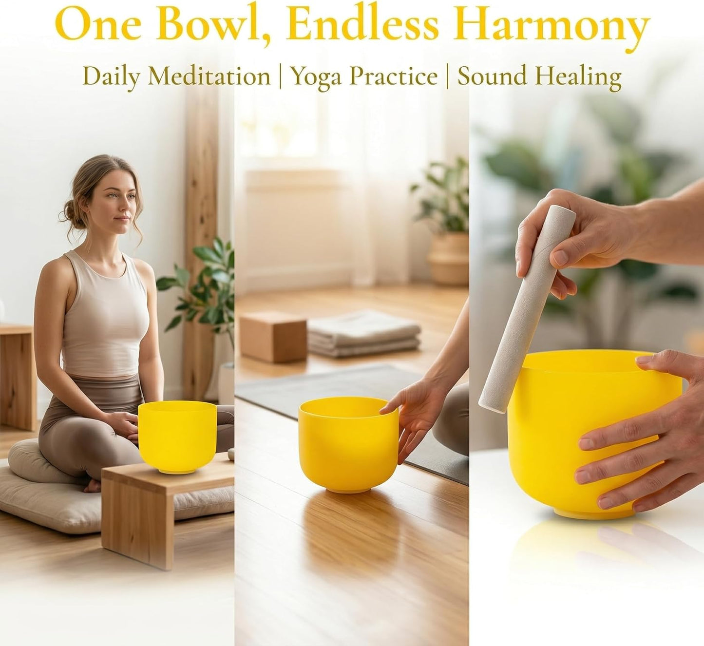ALIOTH 7" B Note Crystal Singing Bowl Crown Chakra with Suede Mallet for Meditation, Yoga, Chakra Healing & Sound Therapy