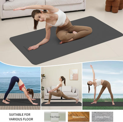 Extra Wide & Thick 8mm Yoga Mat, 72"x31.5" Large Non Slip Exercise Mat, Premium POE Material for Superior Cushioning & Stability, with Strap for Home Gym, Pilates