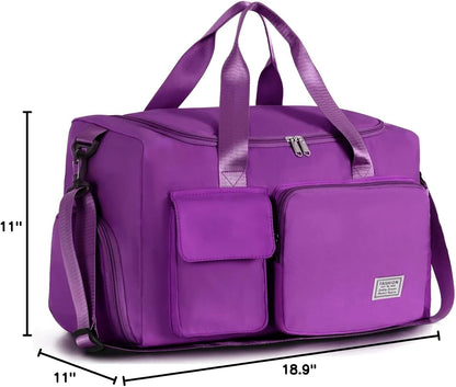 FIORETTO Women's Gym Duffle Bag with Shoes Compartment, 30L Capacity, Ideal for Travel, Gym, Sports, Duffel, Weekender