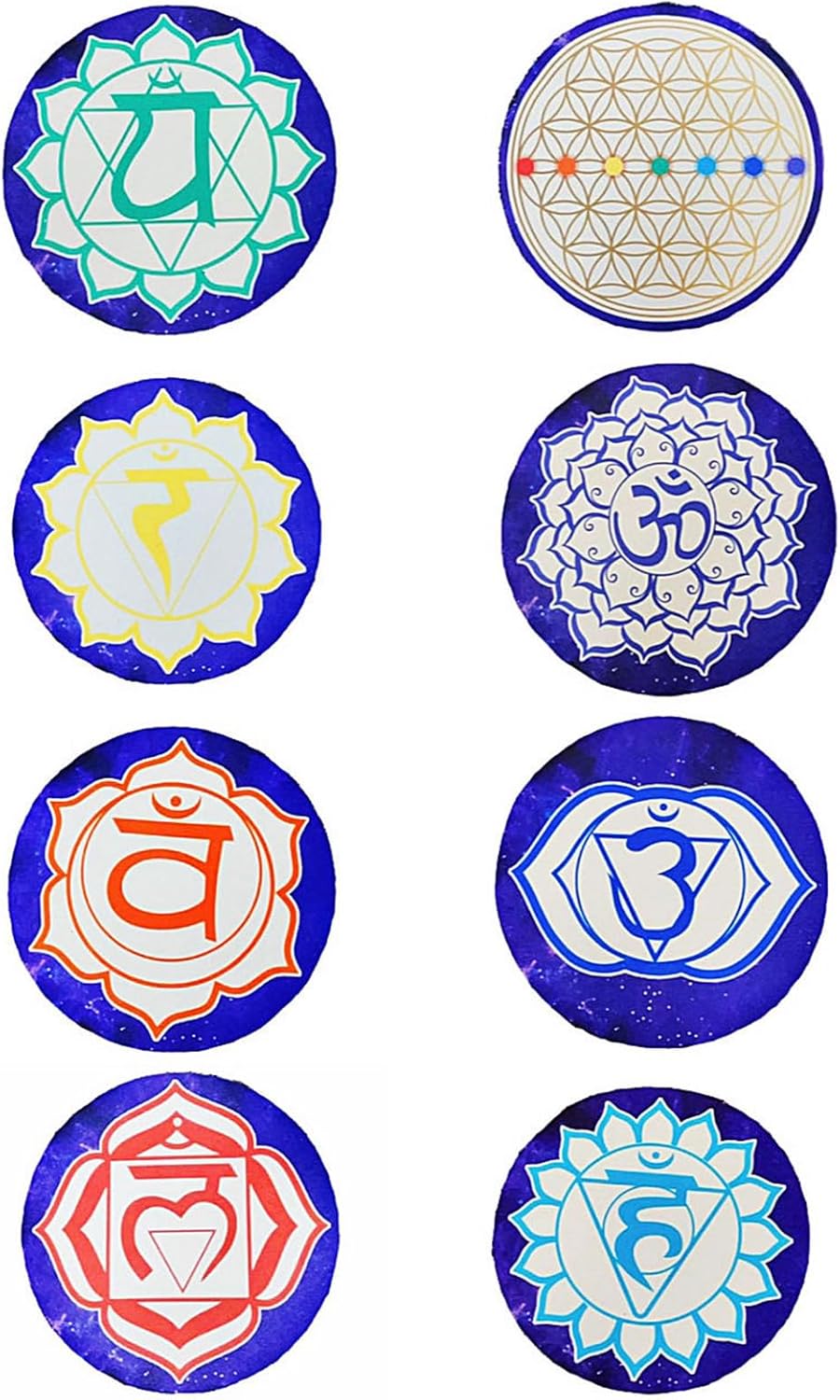 FMTY Crystal Singing Bowls Mat, Round singing bowls Mat Washable healing bowl cusion, Non-Slip Floor Mat Suitable for Sound Bowl Set, 52"Round (52")