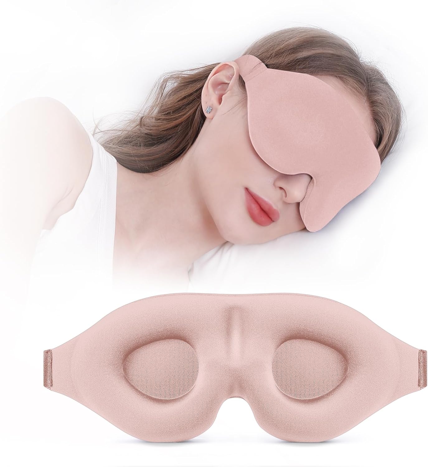 YIVIEW Sleep Mask for Side Sleeper, Complete Light Blocking 3D Sleeping Eye Mask, Soft Breathable Eye Cover for Women Men, Relaxing Zero Pressure Night Blindfold