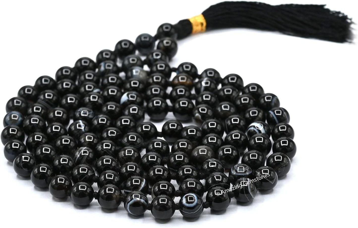 Amazing Gemstone 108 Beads Handmade Mala (Knotted, Rudraksha) - Colors B