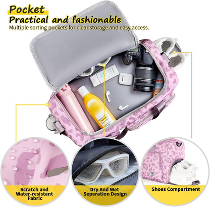 FIORETTO Women's Gym Duffle Bag with Shoes Compartment, 30L Capacity, Ideal for Travel, Gym, Sports, Duffel, Weekender