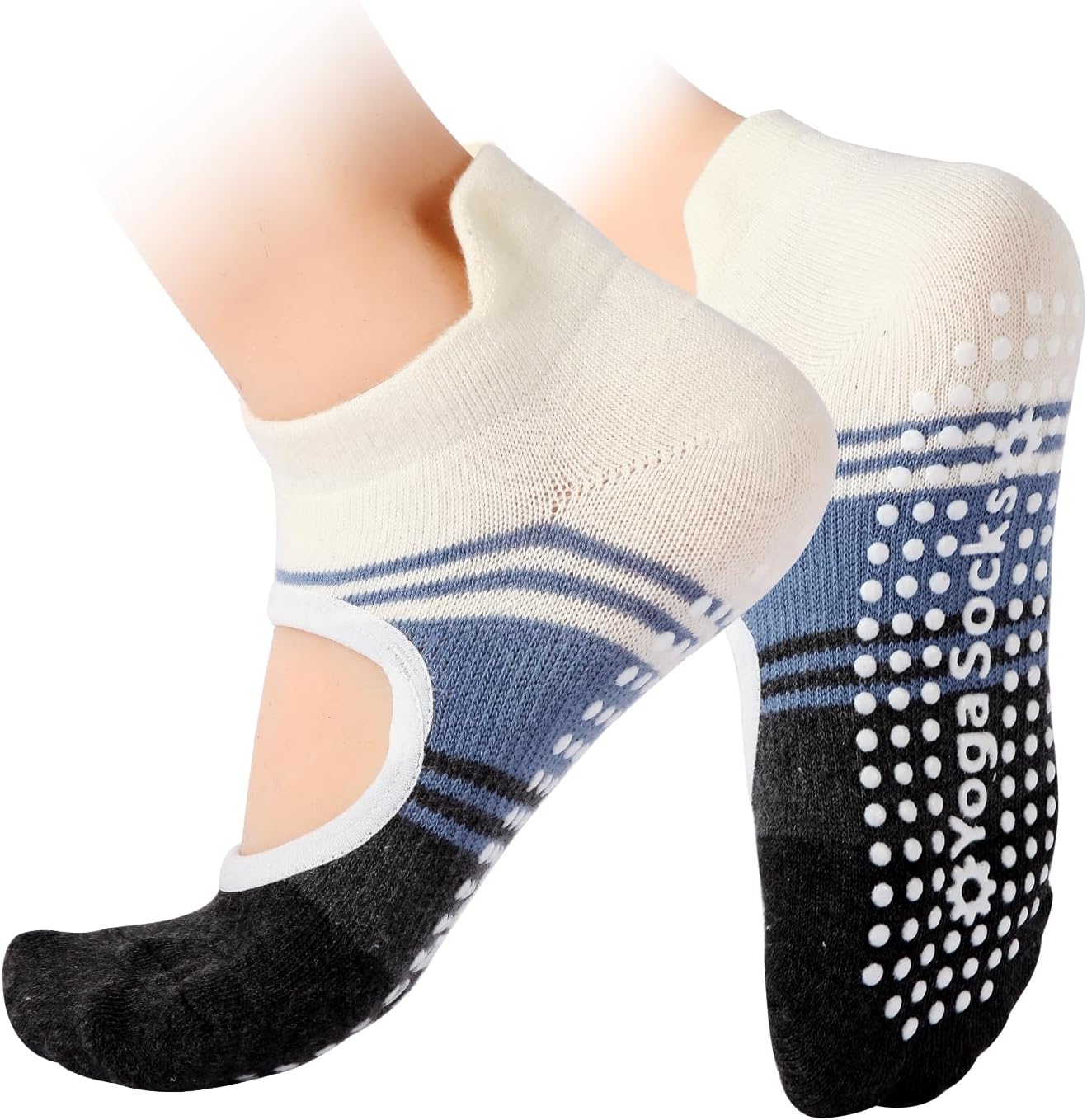 Pilates Socks with Grips for Women,Yoga Socks, Non-Slip Yoga Sock with Toe Separators, Pilates Non Slip Sock