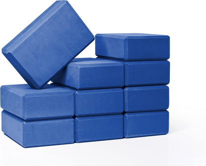 3" Yoga Block, 10 Pack Bulk EVA Foam Yoga Blocks, Firm and Supportive Yoga Brick, Balance Foam for Stretching, Pilates, and Workout, 3" x 6" x 9"