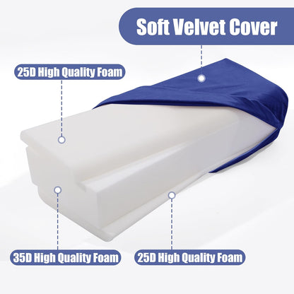 MABOZOO Yoga Bolster Pillow, Triple-Layer Sponge Rectangular Yoga Bolster with Carry Handle Meditation Pillow with Washable Cover for Restorative, Meditation