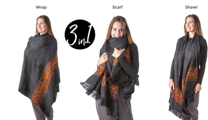Meditation Shawl or Blanket, Exotic Shawl/Wrap, Oversize Scarf or Stole. Unisex